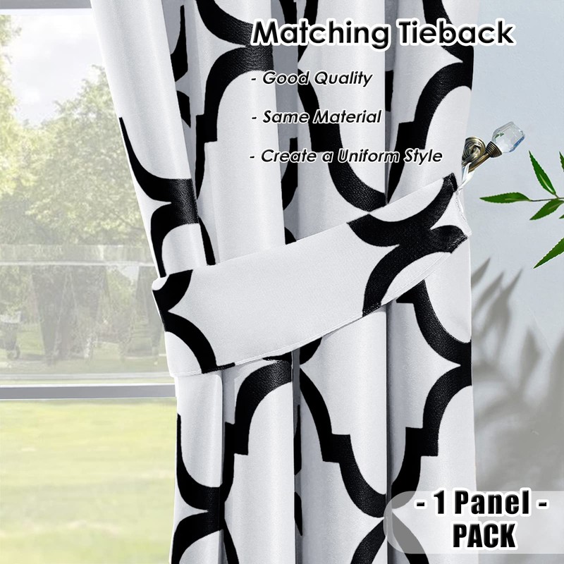 Melodieux Moroccan Fashion Room Darkening Blackout Grommet Curtain for Bedroom