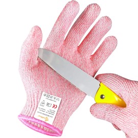 Evridwear Cut Resistant Gloves for Kids 7-9 Years, Level 5 Protection Cutting Gloves Food Grade for Cooking, Whittling, Wood Carving, Gardening and DIY