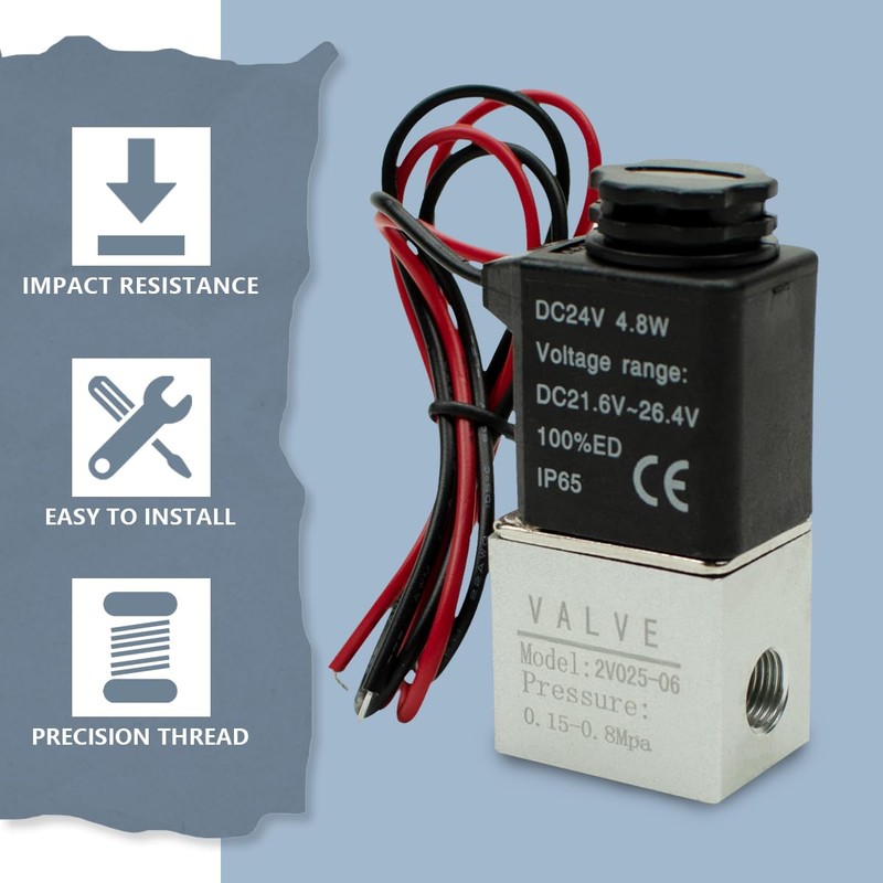 Innfeeltech 1 Pcs Electrical Pneumatic Solenoid Valve 2V025-06-DC24V 2 Way