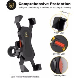 visnfa Bike Phone Mount Anti Shake 360° Rotation for any device between 3.5" and 6.5"