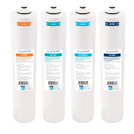 Aquasure Premier Series Complete 4-Stage Quick Twist Filter Replacement Cartridge Bundle Set AF-CP75 | Compatible with AS-PR75 4-Stage Under Sink Reverse Osmosis RO Water Filtration System