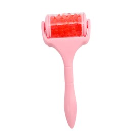 Mikinona Ice Face Roller Massage Tool Portable Facial Beauty Device for Women Pink Handle Skin Care Reduces Puffiness Wrinkles for Home Use