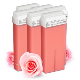 Kosmetex Pink Wax Cartridges, Hair Removal, Roll-On Wax Roller, Warm Wax Cartridges, 6 x 100 ml