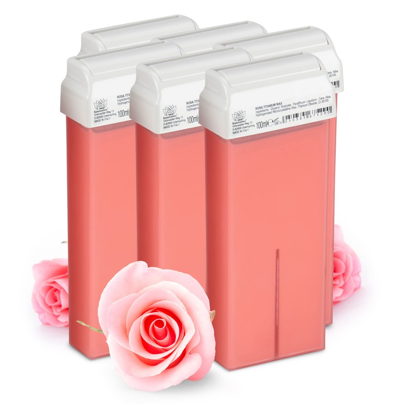 Kosmetex Pink Wax Cartridges, Hair Removal, Roll-On Wax Roller, Warm