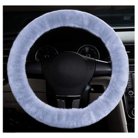 Plush Car Steering Wheel Cover Universal Soft Steering Wheel Protector Anti-Slip Winter Car Interior Decoration Supplies Elastic Comfortable Steering Wheel Accessories for Women Men Cars Trucks Van