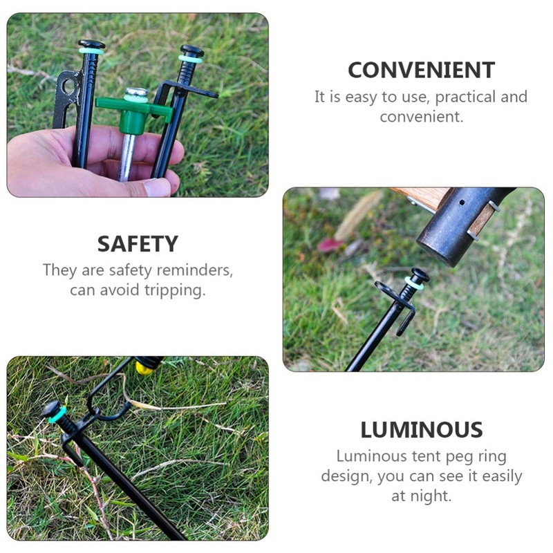BESPORTBLE Pack of 100 Tent Stakes Ring Plastic Lights Peg