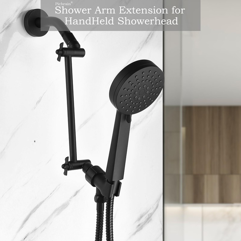 Shower Extension Arm for Rain Showerheads, Angle & Height Adjustable,