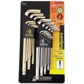 Bondhus 20399 22-Pc Hex Driver Set SAE and Metric