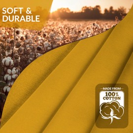 Calicot Table Cloths 100% Cotton 63 Inch x 63 Inch Square Tablecloth Easter Washable Table Cloth for Kitchen Dining Tabletop, Parties & Camping (Nugget Gold)