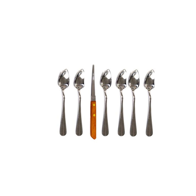 Chef Craft Grapefruit Spoon And Knife Set, 6 Stainless Steel