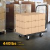 Costway Folding Push Cart Dolly Non-Slip Loading Area multipurpose Cart
