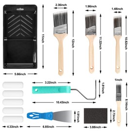 Rhibak Paint Roller Kit, Paint Brushes and 4 Inch Foam Small Paint Roller kit for Professional or Home Owners with All Paints and Stains for Professional Painting Results
