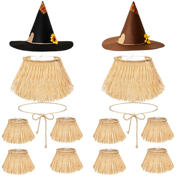 Foaincore 14 Pcs Scarecrow Costume Accessories Set Include Scarecrow Hat
