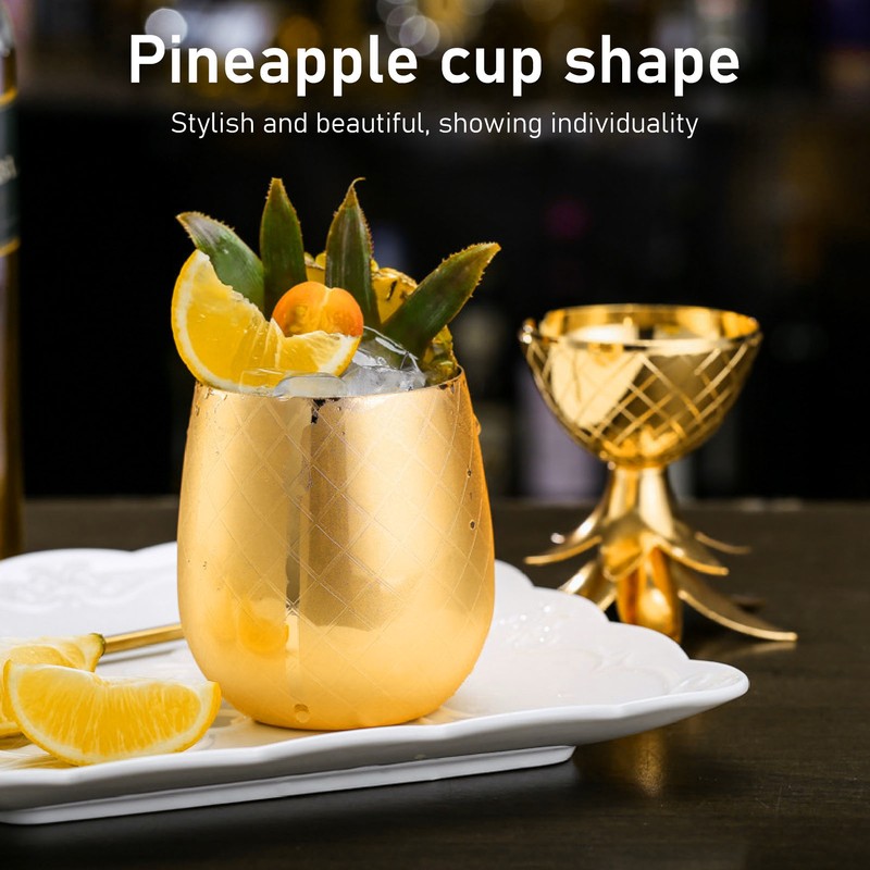 Cocktail Shaker Pineapple Shape Stainless Steel Polished Smooth Surface 500ml