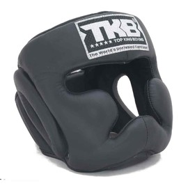 TOP KING Boxing Muay Thai Headgear Head Guard Protection (Empower White, L)