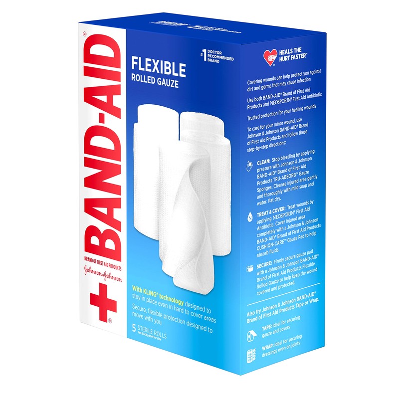 Band-Aid Brand of First Aid Products Flexible Rolled Gauze Dressing