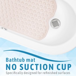 Original European Made Bath Mat for Refinished Tubs. No Suction Cups, Made in Italy