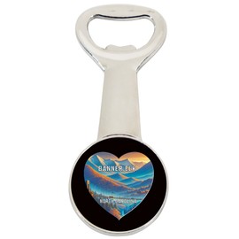 Banner Elk North Carolina Travel Souvenir Destination Heart Shape Design Magnetic Bottle Opener Single