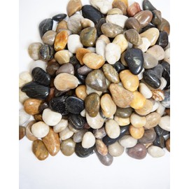 FAHAXIKI 10 lbs River Rocks Pebbles 1-2 Inch Polished Decorative Stones Natural Pebbles for Plants,Aquarium Gravel,Vase Fillers,Zen Garden & Succulent Bowl - Smooth Indoor/Outdoor Landscaping Stones