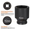 sourcing map 6-Point Impact Socket 3/4" Drive 42mm Metric 40Cr