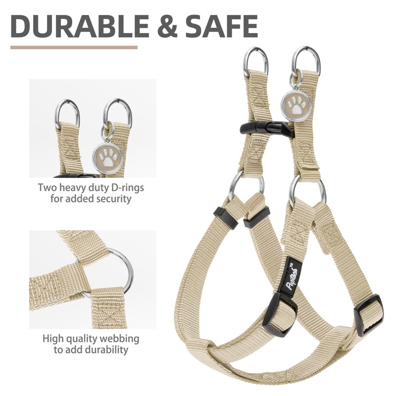 PUPTECK No Pull Dog Harness Soft Adjustable Basic Nylon Step