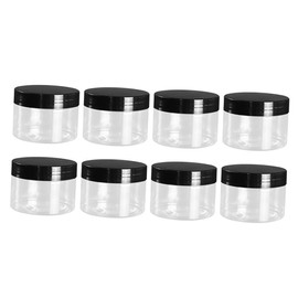 Mikinona 8pcs Mini Cream Storage Jars Travel Makeup Containers Transparent Plastic Cosmetic Bottles for Cream Powder and Lotion Lightweight and Design