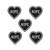 Acxico 5Pcs Nope Black Heart Iron-On/Sew-On Embroidered Patch, Gothic Punk
