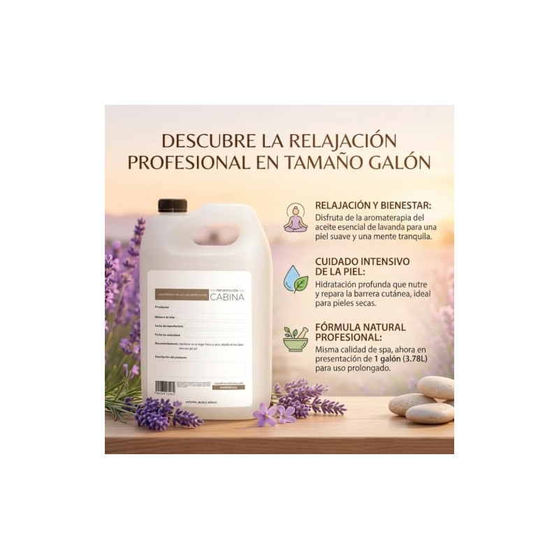 Crema Corporal Lavanda Galón Hidratante Relajante Aroma Natural Fórmula Ligera