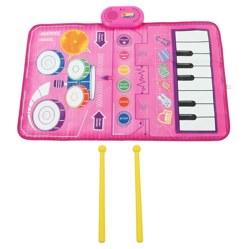 2 in 1 Touch Piano Drum Mat Early Educational Portable