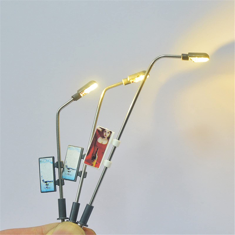 WANGCL 8PCS Model Railway Train Lamp Posts LED Street Light