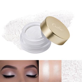 Oulac Glitter Eyeshadow for Highlighter Makeup - White Eyeshadow with Waterproof Formula | Up to 12 Hours Wear | Creates Eye-Catching Eye Make-up, Vegan, 12g, (01) Crystal Rain