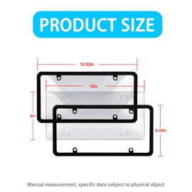 TSUGAMI Car License Plate Covers, 2PCS Vehicles License Frame Shield Protector Combo with Screws & Caps, Watarproof Auto Exterior Protection Accessories, Universal for SUV, Truck, RV (Transparent)