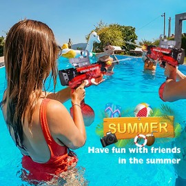 Electric Water Gun for Kids Adults, Automatic Squirt Guns with Simulated Recoil, High-Capacity Squirt Guns Water Pistol Games Beach Water Fighting Toys Gifts for Boys Girls Children