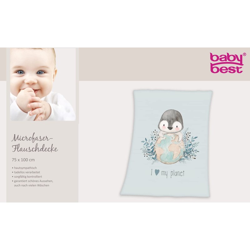 Herding Penguin Microfibre Fleece Blanket, 75 x 100 cm, 100%
