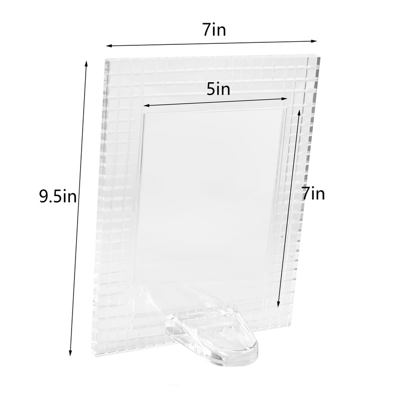 DONOUCLS Crystal Wedding Frame 5x7Inch of Keepsake Photo Frames, Crystal