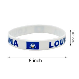 LLBFHH 4 Pcs Louisiana State Flag Rubber Bracelets,State Flag Silicone Bracelet, Rubber Wristbands Patriotic Decorations Gift.