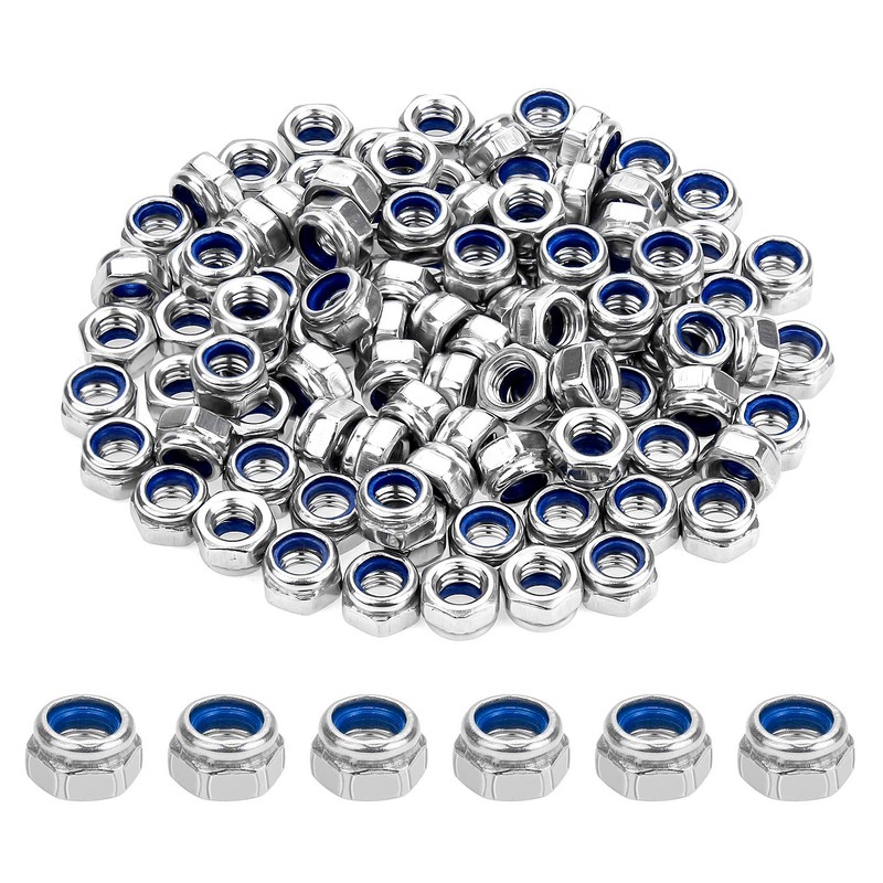 Powlankou 100 Pieces M5 x 0.8mm 304 Stainless Steel Self-Lock
