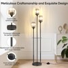 Crystal Standing Floor Lamp with Shelves for Living Room 67"