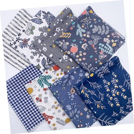 TEHAUX Purified Cotton Printed Fabrics Set 8 Pcs 50x50cm Bright Colors Safe Comfortable for DIY Crafts