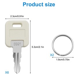 6 Pcs G391 RV Keys - Stainless Steel Camper & Trailer Replacement Keys with 2 Key Rings - Universal for RV, Storage Locks, Door Locks,Sturdy & Corrosion-Resistant