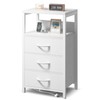 Lazzanto NightStand Bedside Charging Table Bedroom - White Night Stand