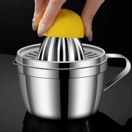 Jiawu Manual Citrus Juicer, Stainless Steel Orange Lemon Grapefruit Juicer, Easy to Use Kitchen Gadget for Fresh Juice