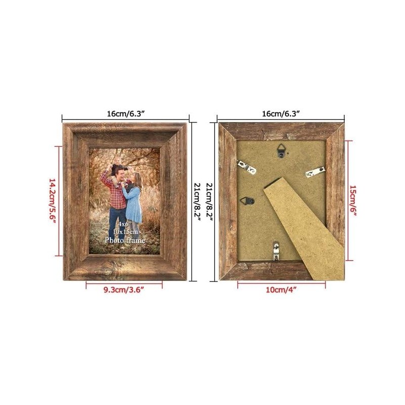 PETAFLOP Rustic Picture Frame, 10 x 15 cm, Set of