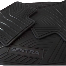 Car Floor Mats for Nissan Sentra OEM Genuine All Weather Rubber Heavy Duty (2020,2021,2022,2023,2024,2025) Grey Letters Complete Set