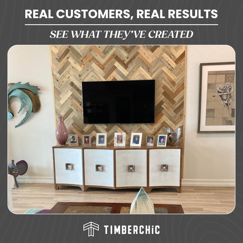 TIMBERCHiC 100% Wood Wall Planks - Made in USA -