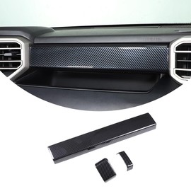 Car Center Control Dashboard Trim Strips,Compatible with Tundra Sequoia 2022-2024,ABS Inner Console Dashboard Trim Panel,Console Dashboard Molding Decoration Strip Accessories (Black Carbon Fiber)