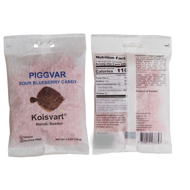 Kolsvart Sour Blueberry Swedish Candy – Vegan & Gluten-Free Gummies
