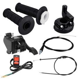 MTTRPARTS Throttle Cable & Handle Bar Throttle Grips Set for 5 50cc 90cc 110cc 125cc 140cc 200cc 250cc 4-Stroke Dirt Bikes, Quad ATV, Pit Bike 7/8" 22mm Thumb Throttle Cable Accelerator Control Assem