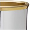 Kraftware Mylar Polished Chrome/Brass Waste Basket with 3/4-Inch Polished Brass