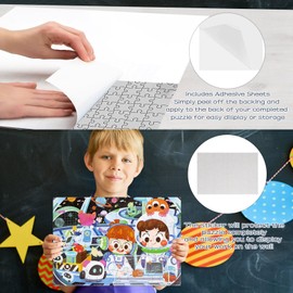 Exploring Aliens Jumbo 48 Piece Puzzles for Kids Ages 4-8, Educational Preschool Floor Puzzles for Kids Ages 4-6 with Bonus Puzzle Sticker Sheets, Ideal Learning Toy Gift for Kids Ages 8-10